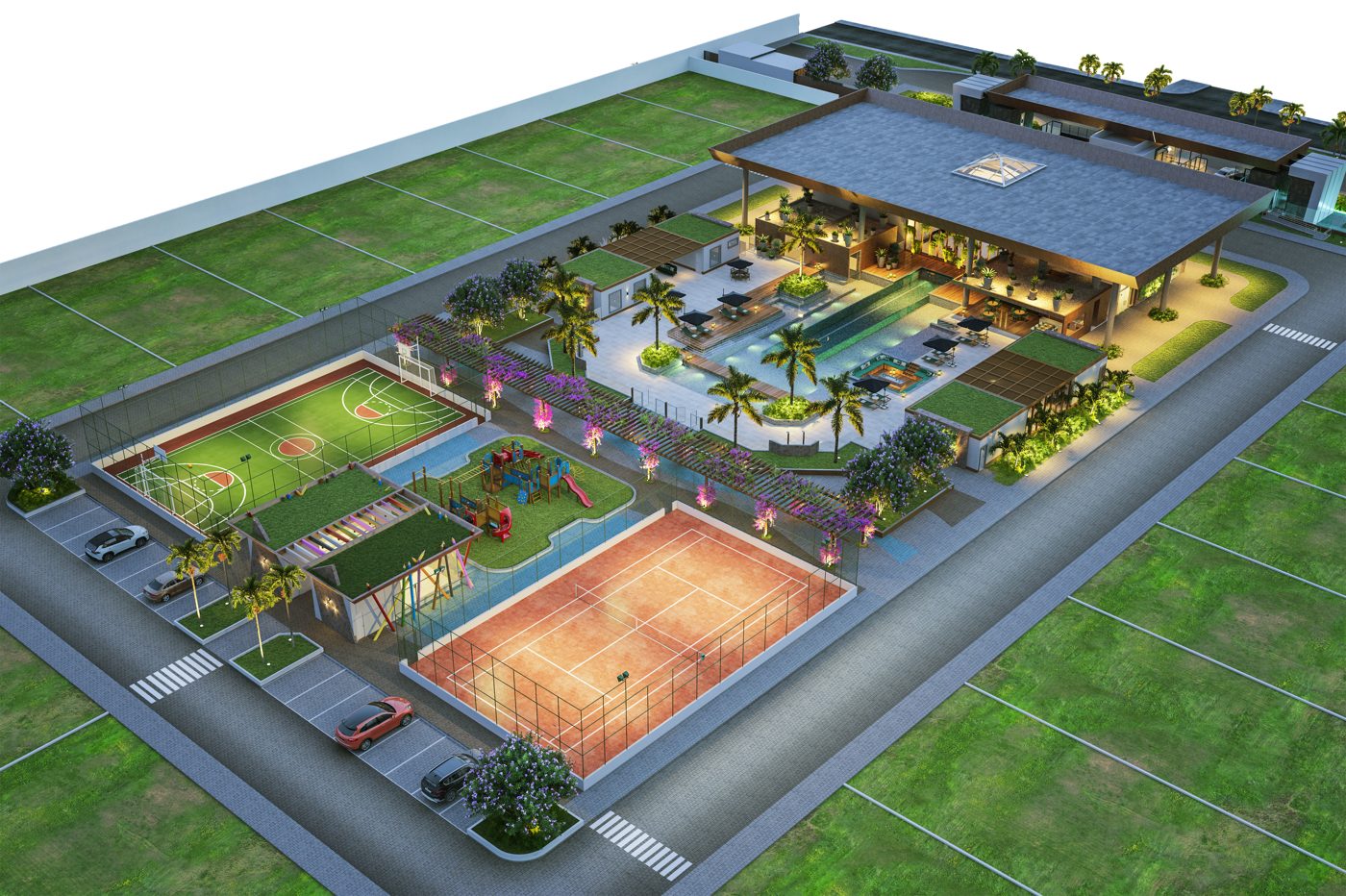 Maya Residence — perspectiva aérea do clube
